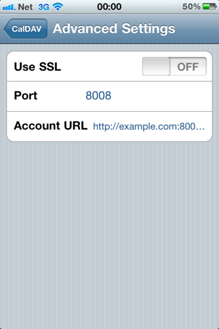 Screenshot of the advanced settings on an iPhone